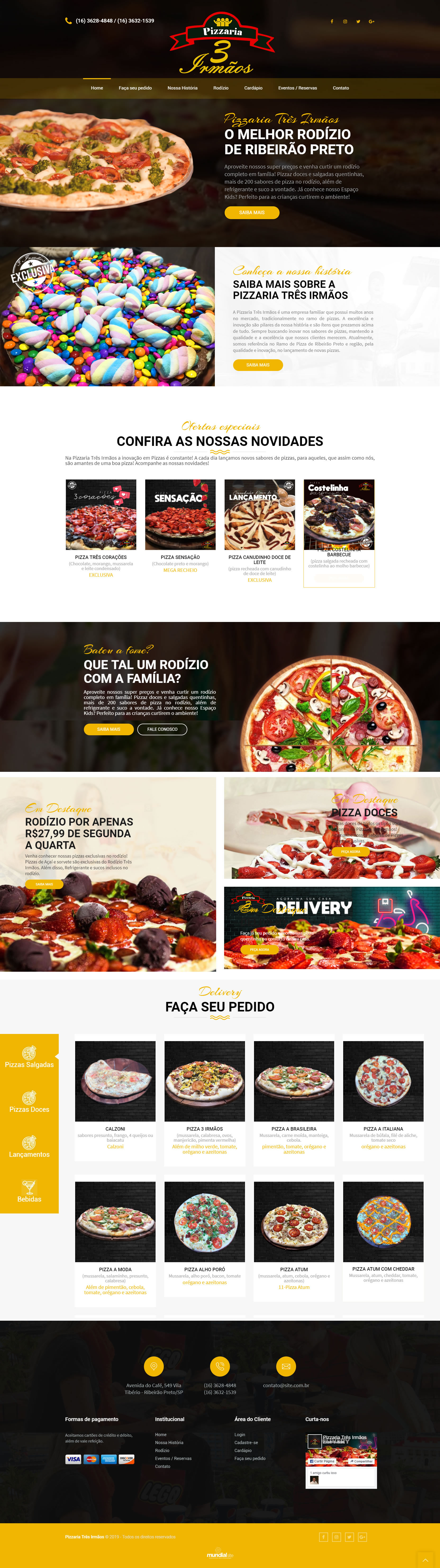 Apresentação do projeto Pizzaria Três Irmãos