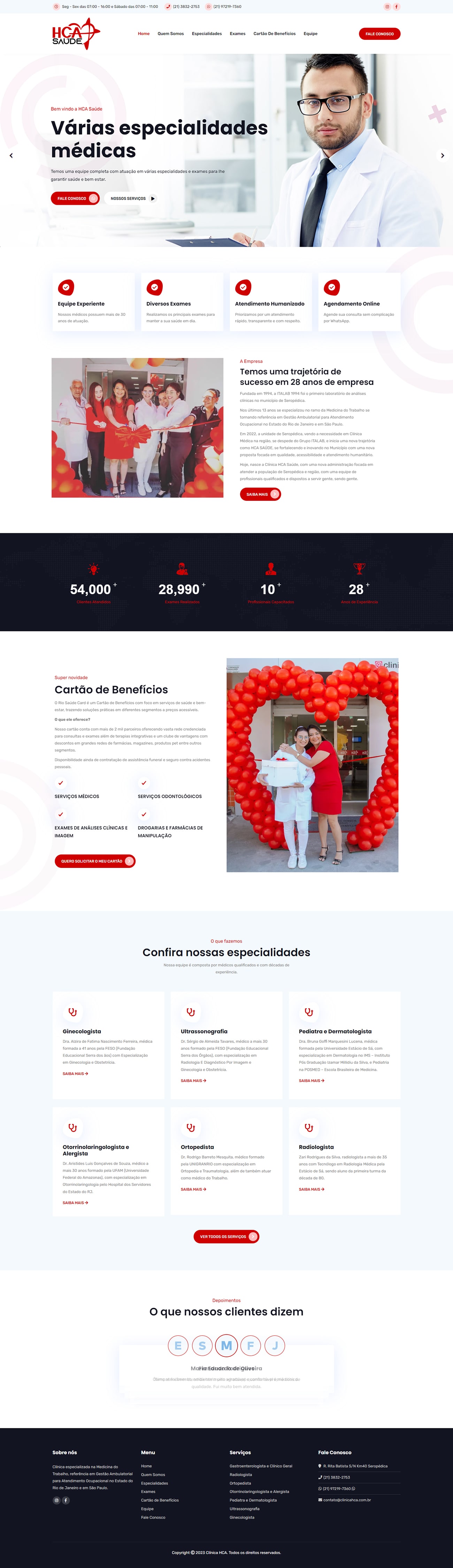 Apresentação do projeto Clínica HCA